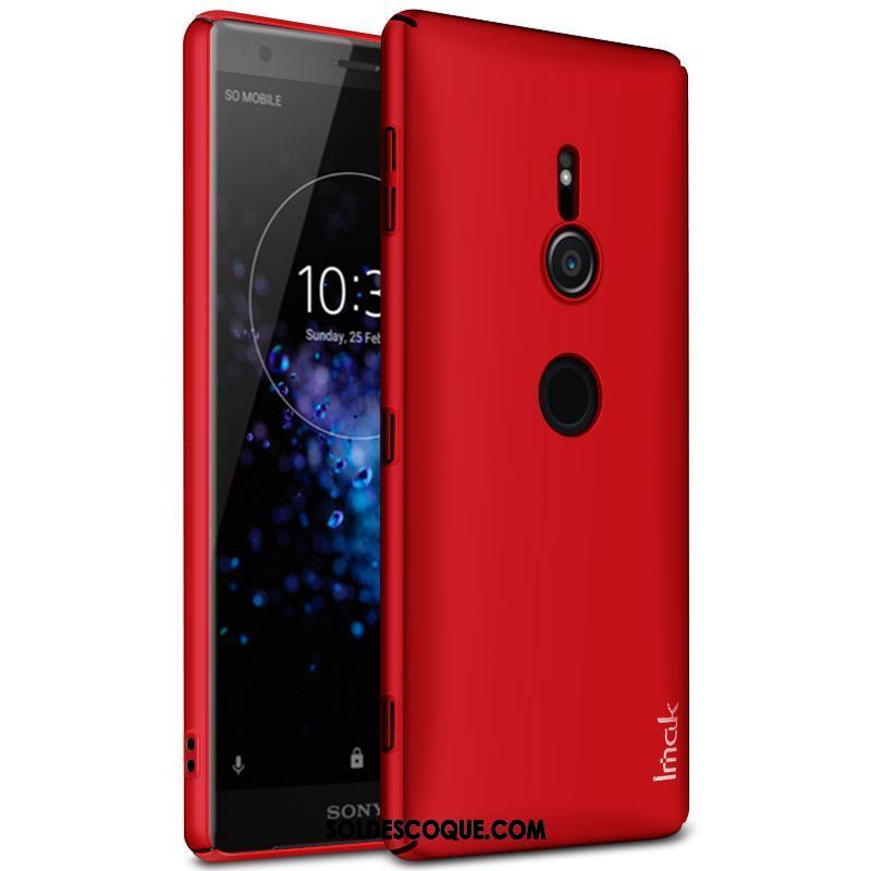 Coque Sony Xperia Xz2 Rouge Protection Téléphone Portable Délavé En Daim Difficile En Ligne