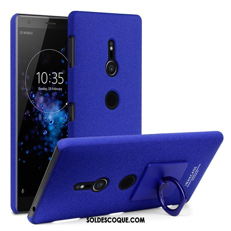Coque Sony Xperia Xz2 Support Délavé En Daim Bleu Téléphone Portable Business En Vente