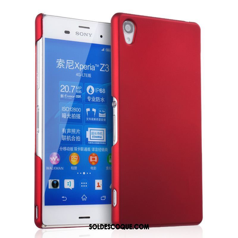 Coque Sony Xperia Z3+ Délavé En Daim Rouge Étui Téléphone Portable Protection En Ligne