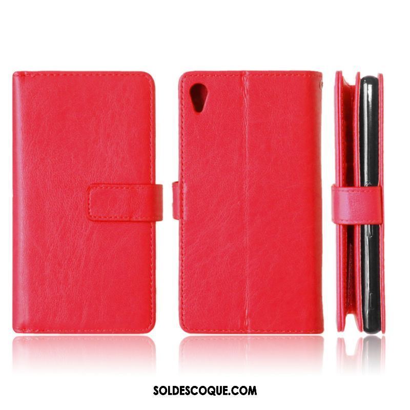 Coque Sony Xperia Z3+ Protection Portefeuille Téléphone Portable Rouge Tout Compris France