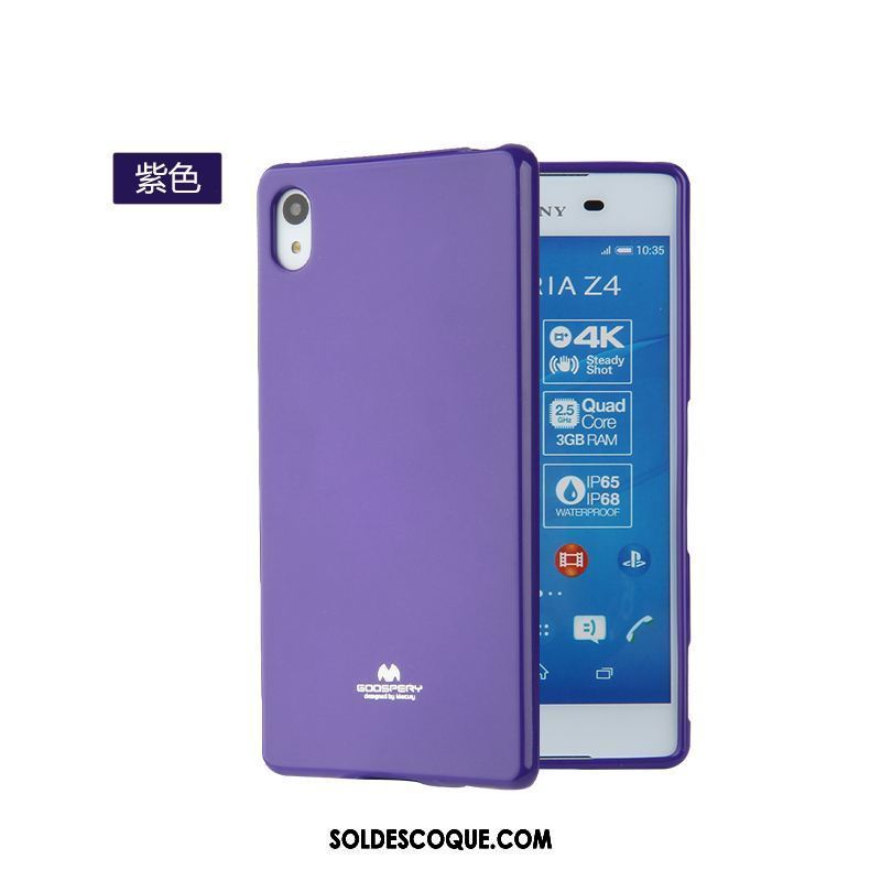 Coque Sony Xperia Z3+ Étui Fluide Doux Protection Tendance Violet En Vente