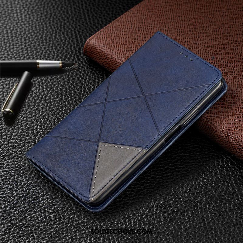 Coque Xiaomi Mi 10 Bleu Étui En Cuir Téléphone Portable Petit Tout Compris Housse Soldes