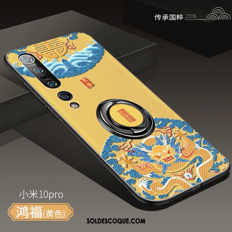 Coque Xiaomi Mi 10 Pro Incassable Créatif Tout Compris Jaune Anneau En Ligne