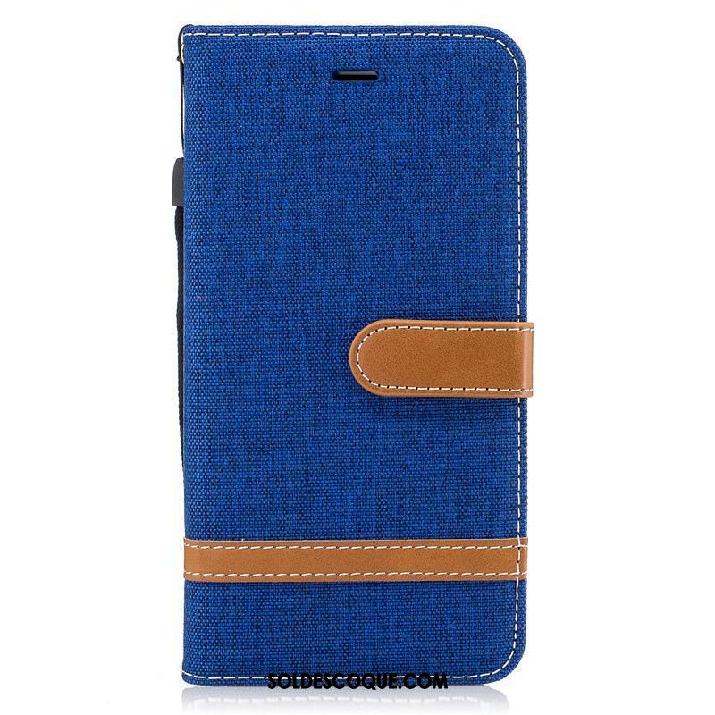 Coque Xiaomi Mi 8 Lite Protection Étui En Denim Incassable Bleu Housse Pas Cher