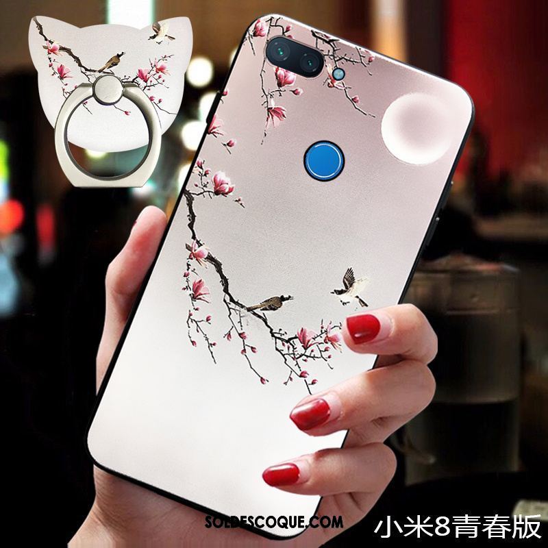 Coque Xiaomi Mi 8 Lite Silicone Blanc Protection Amoureux Ornements Suspendus En Vente