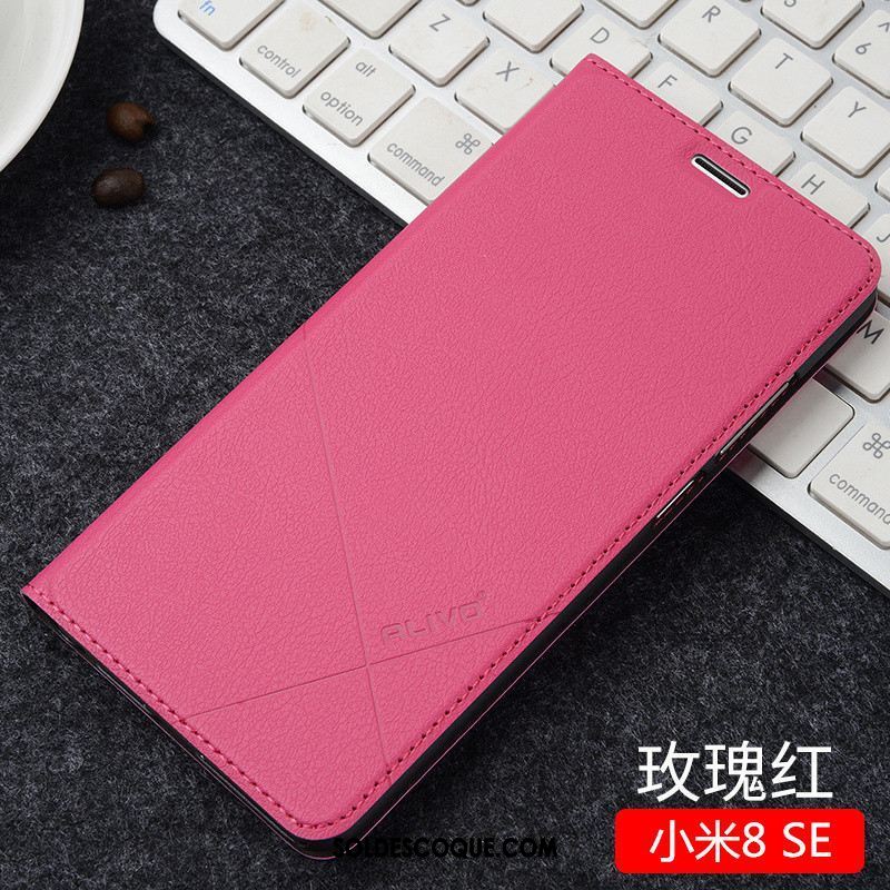 Coque Xiaomi Mi 8 Se Très Mince Tout Compris Incassable Étui En Cuir Protection Pas Cher