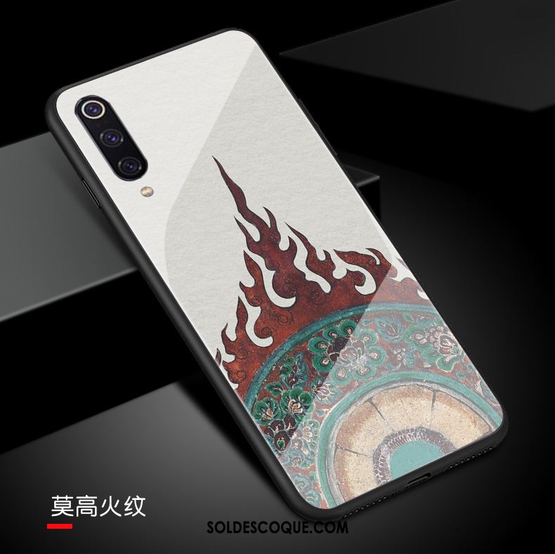 Coque Xiaomi Mi 9 Personnalité Verre Trempé Art Amoureux Silicone Pas Cher