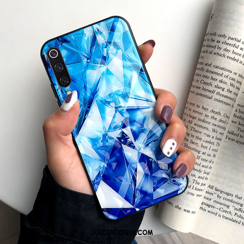 Coque Xiaomi Mi 9 Se Petit Violet Bleu Modèle Fleurie Créatif Soldes