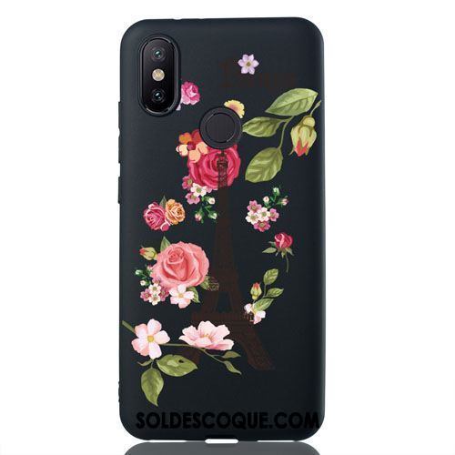 Coque Xiaomi Mi A2 Créatif Étui Téléphone Portable Noir Délavé En Daim Soldes