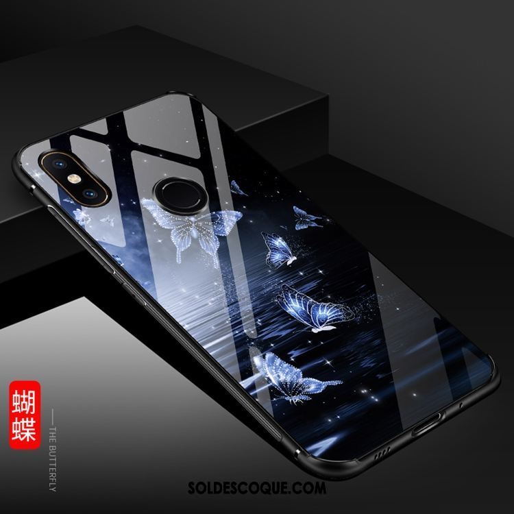 Coque Xiaomi Mi A2 Dessin Animé Verre Noir Téléphone Portable Une Agrafe En Ligne