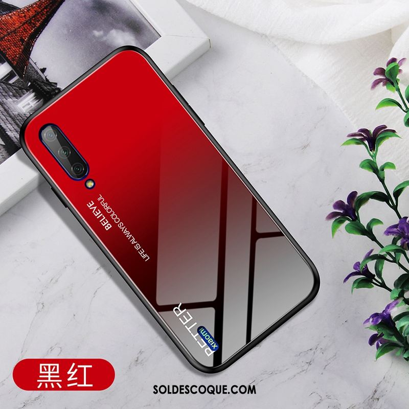 Coque Xiaomi Mi A3 Petit Dégradé Téléphone Portable Rouge Simple Pas Cher