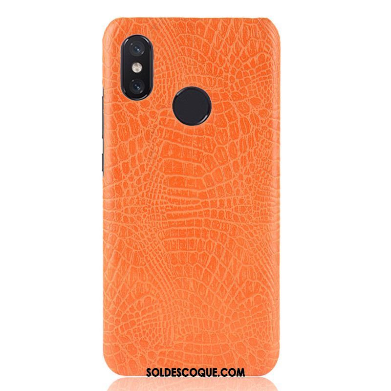 Coque Xiaomi Mi Max 3 Petit Étui Difficile Crocodile Modèle Orange Pas Cher