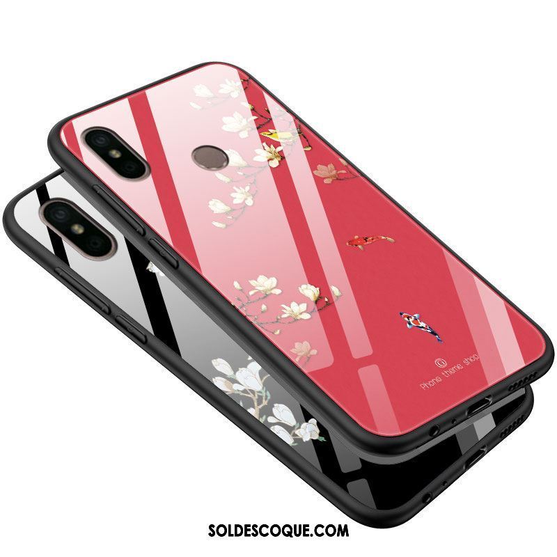 Coque Xiaomi Mi Max 3 Tout Compris Rouge Fleur Fluide Doux Étui En Vente