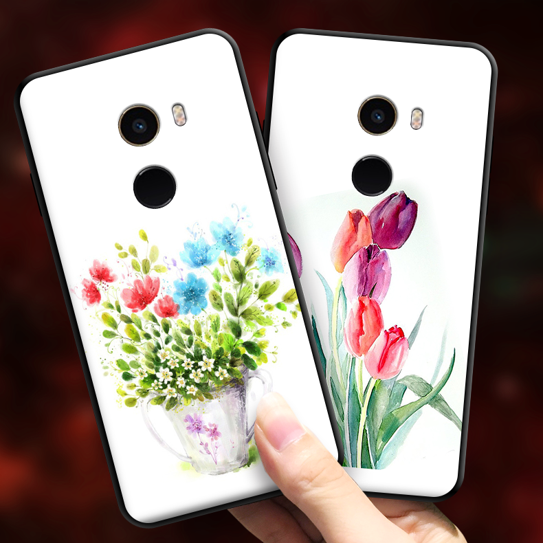 Coque Xiaomi Mi Mix 2 Loup Blanc Fleur Téléphone Portable Ornements Suspendus En Ligne