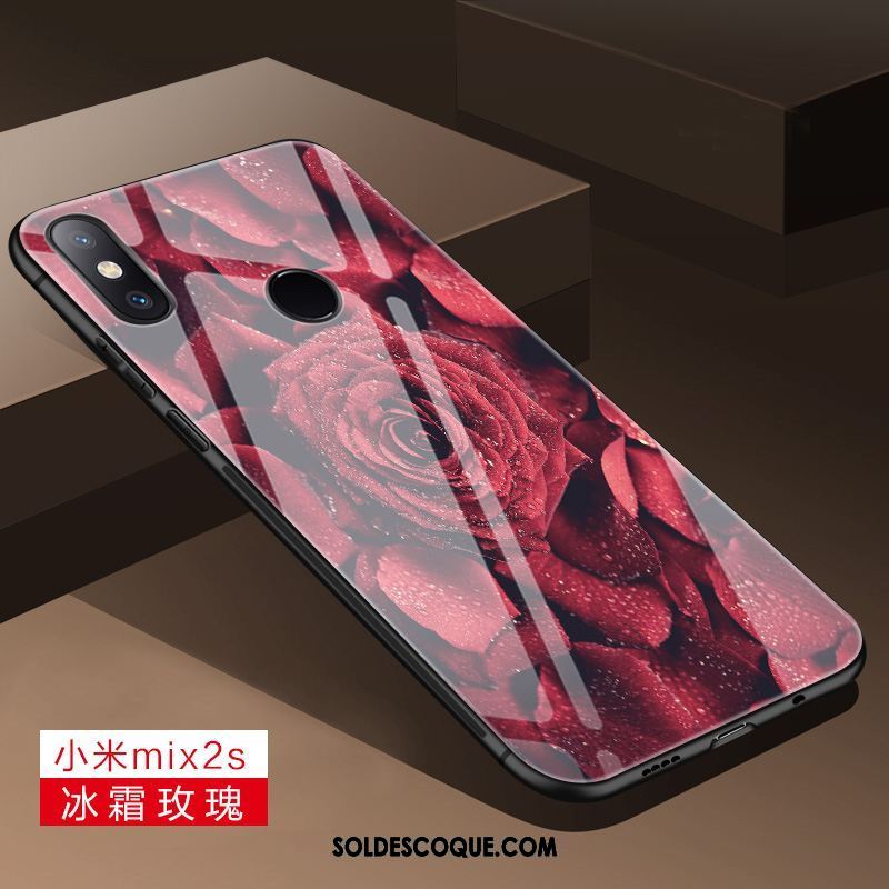 Coque Xiaomi Mi Mix 2s Personnalité Verre Net Rouge Petit Téléphone Portable Soldes
