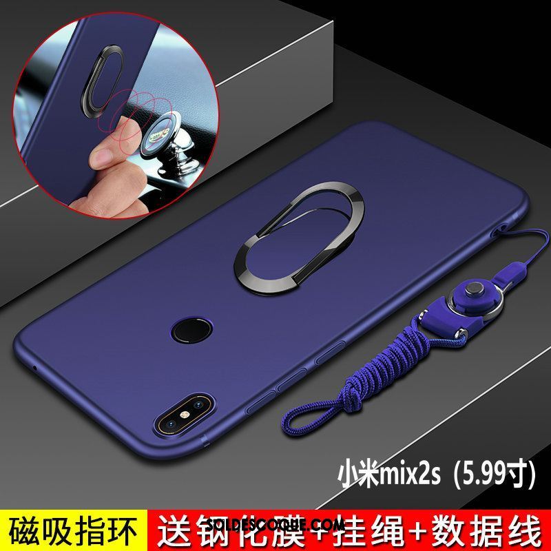 Coque Xiaomi Mi Mix 2s Étui Protection Bleu Marin Téléphone Portable Fluide Doux Pas Cher