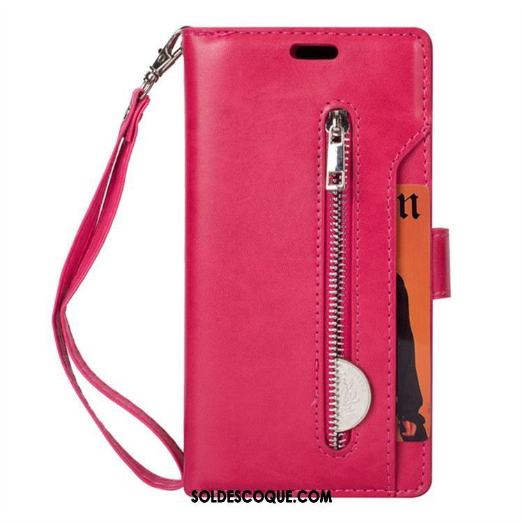 Coque Xiaomi Mi Mix 3 Téléphone Portable Rouge Sac Carte Ornements Suspendus Portefeuille Pas Cher