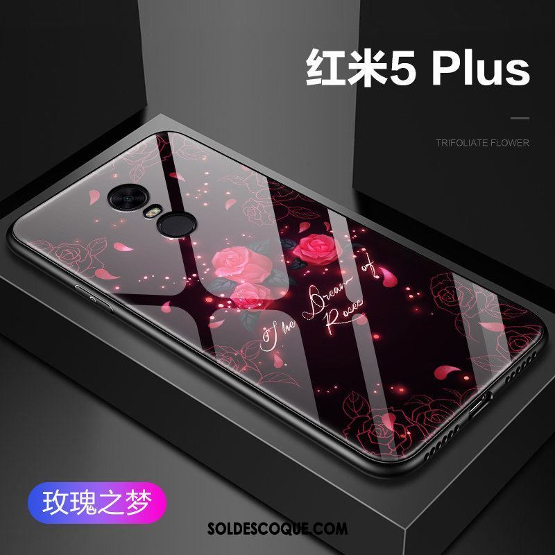 Coque Xiaomi Redmi 5 Plus Téléphone Portable Personnalité Tout Compris Rouge Verre Soldes