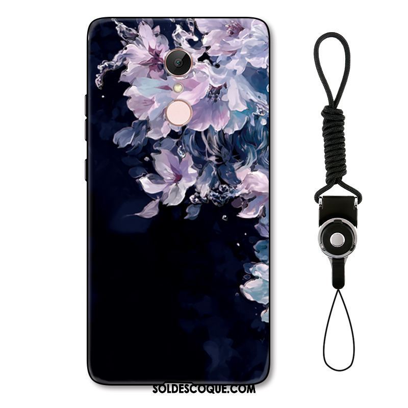 Coque Xiaomi Redmi 5 Protection Chat Fleur Noir Étui Housse Pas Cher