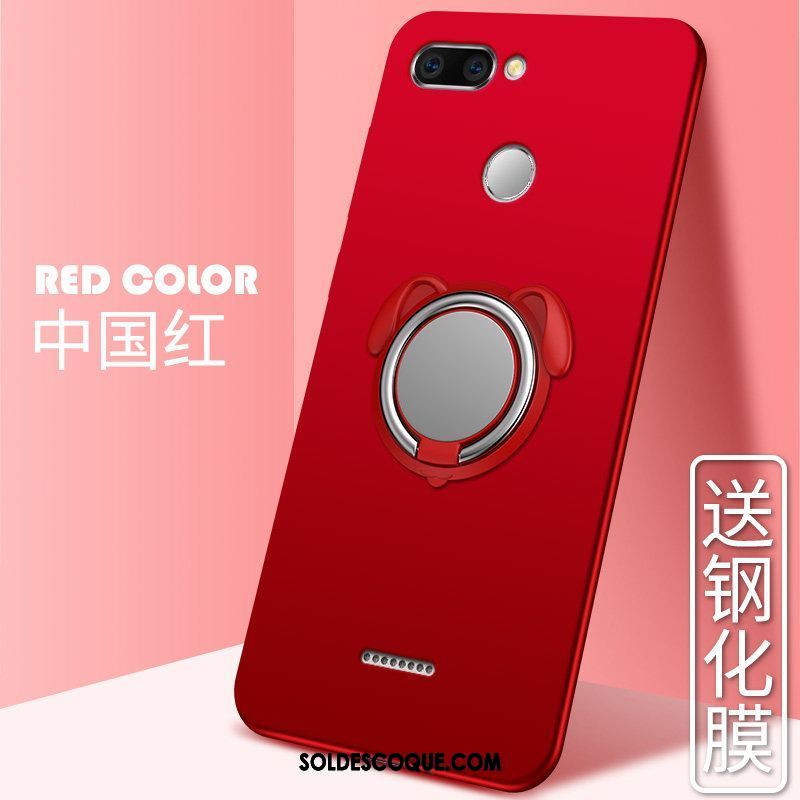 Coque Xiaomi Redmi 6 Net Rouge Tout Compris Délavé En Daim Charmant Petit Soldes