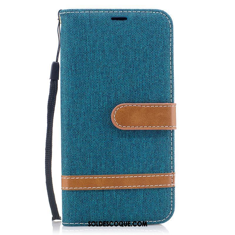 Coque Xiaomi Redmi 6 Portefeuille En Denim Téléphone Portable Carte Bleu Soldes