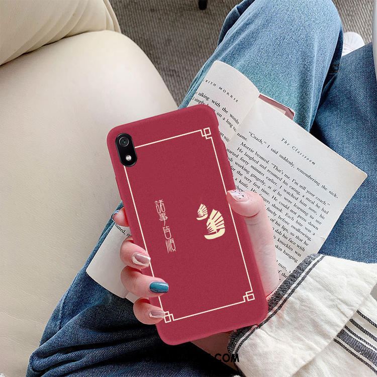 Coque Xiaomi Redmi 7a Fluide Doux Tout Compris Très Mince Rouge Étui Soldes