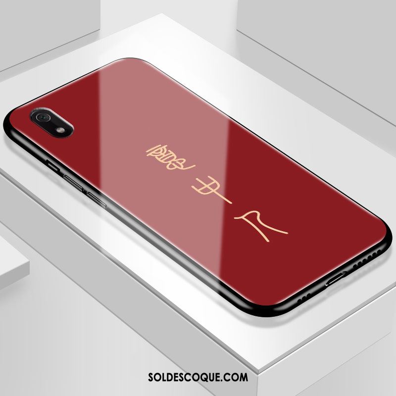 Coque Xiaomi Redmi 7a Rouge Simple Blanc Amoureux Téléphone Portable Housse Soldes