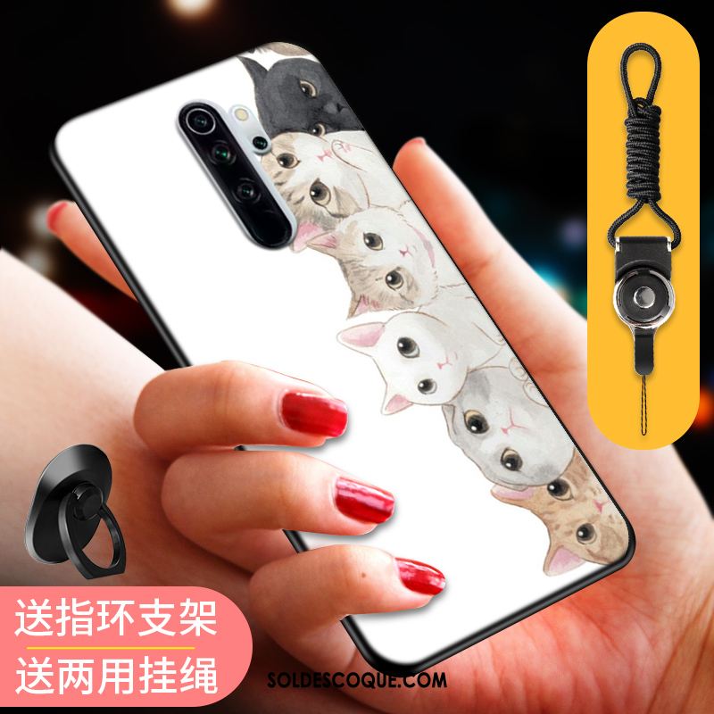 Coque Xiaomi Redmi Note 8 Pro Téléphone Portable Support Chat Incassable Rouge Housse Pas Cher