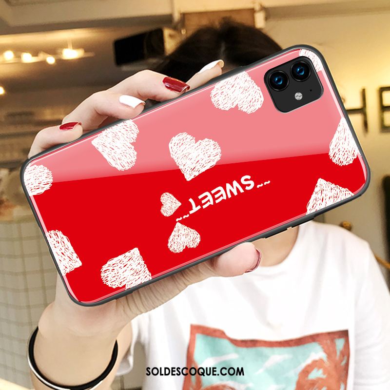 Coque iPhone 11 Créatif Rouge Miroir Dessin Animé Téléphone Portable Pas Cher