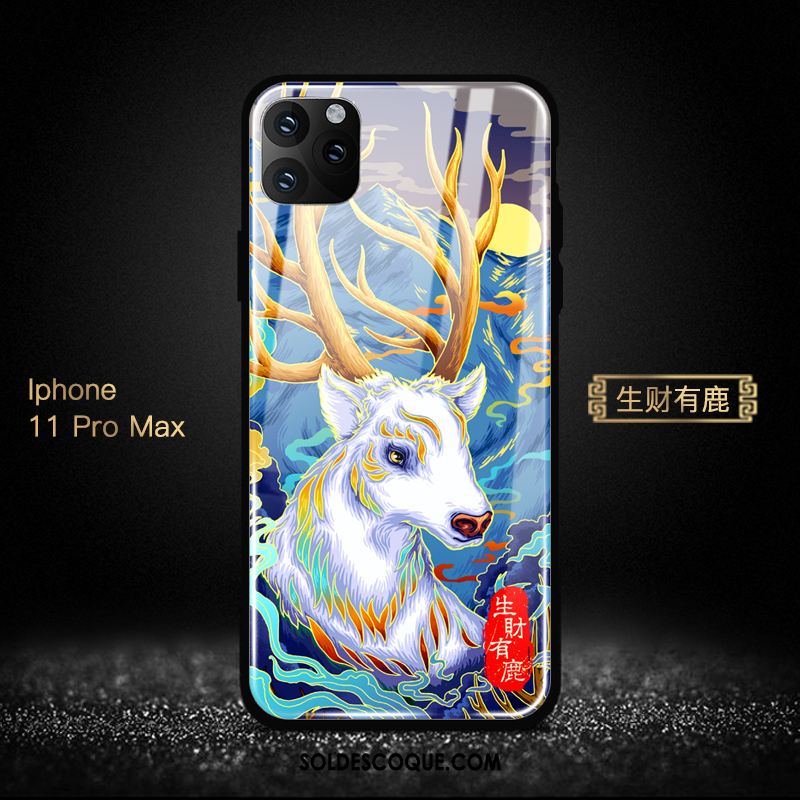 Coque iPhone 11 Pro Max Style Chinois Verre Nouveau Miroir Téléphone Portable Housse Soldes