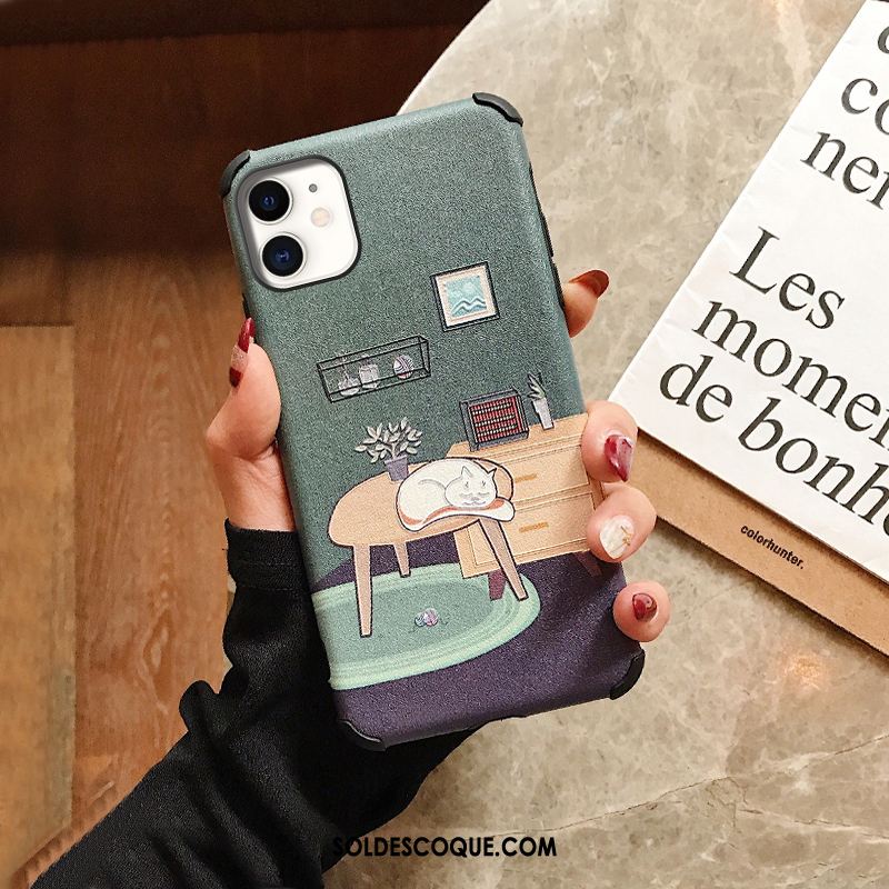 Coque iPhone 11 Soie Mulberry Modèle Fleurie Amoureux Créatif Tendance Pas Cher