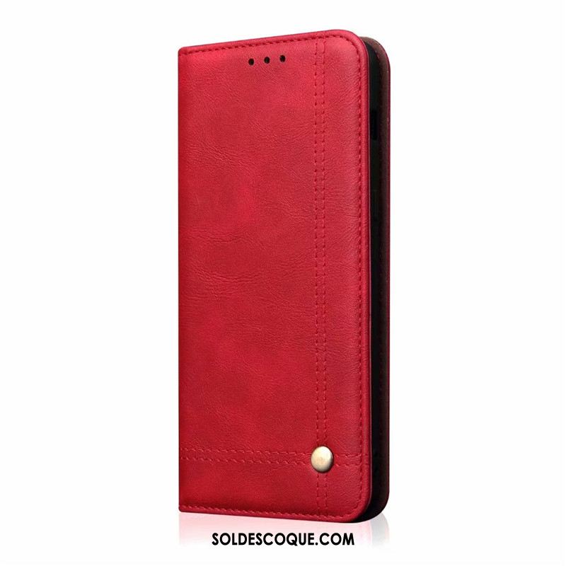 Coque iPhone 11 Téléphone Portable Vintage Étui Fluide Doux Rouge Soldes