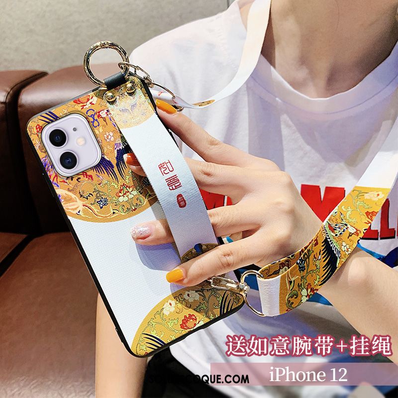 Coque iPhone 12 Amoureux Protection Téléphone Portable Style Chinois Étui Pas Cher