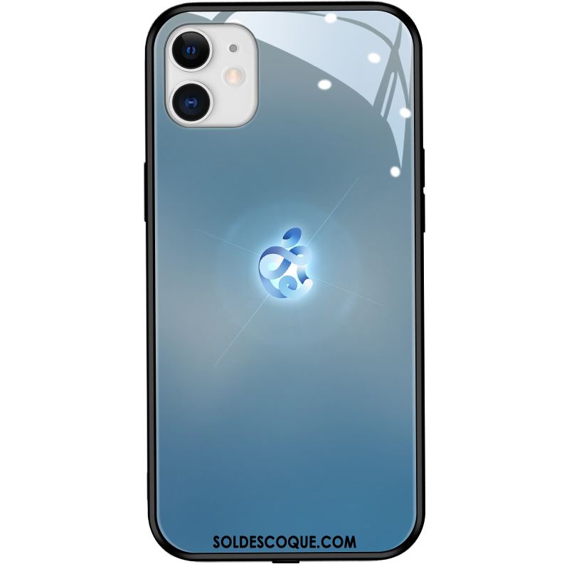 Coque iPhone 12 Bleu Couvercle Arrière Téléphone Portable Étui Mode Pas Cher