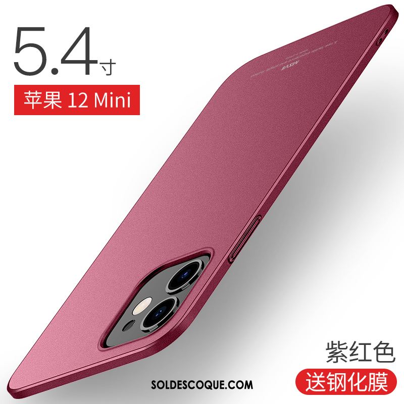Coque iPhone 12 Mini Net Rouge Vin Rouge Étui Téléphone Portable Nouveau En Vente