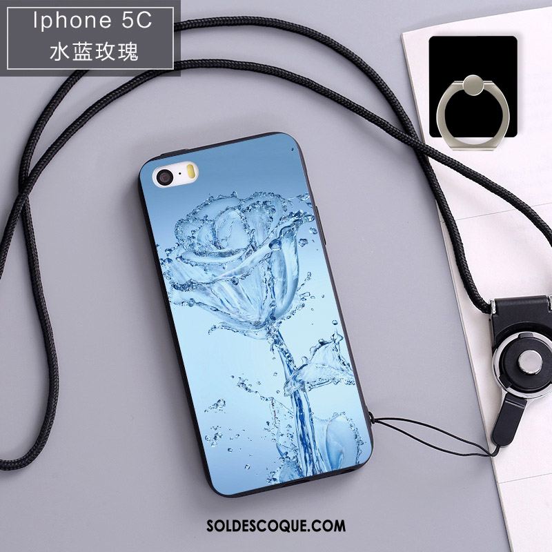 Coque iPhone 5c Étui Fluide Doux Téléphone Portable Nouveau Bleu Pas Cher