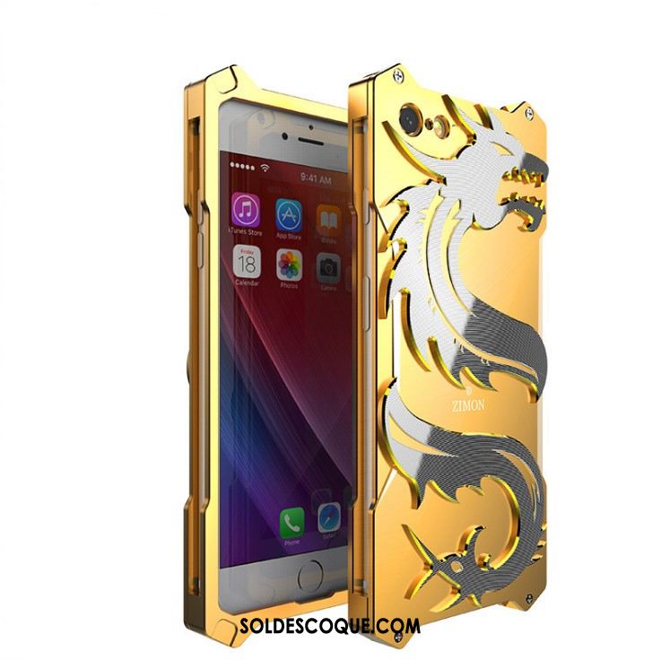 Coque iPhone 6 / 6s Luxe Jaune Border Incassable Dragon Housse Soldes