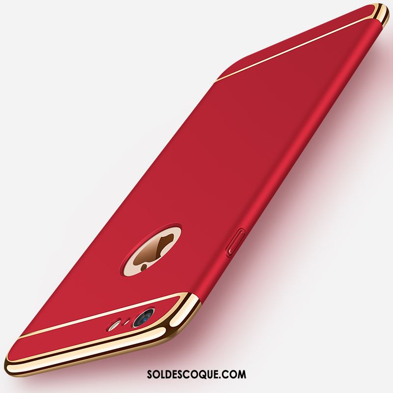Coque iPhone 6 / 6s Métal Téléphone Portable Border Rouge Délavé En Daim Pas Cher