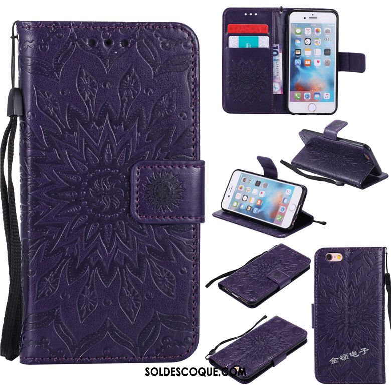 Coque iPhone 6 / 6s Plus Clamshell Incassable Violet Protection Étui En Cuir En Ligne