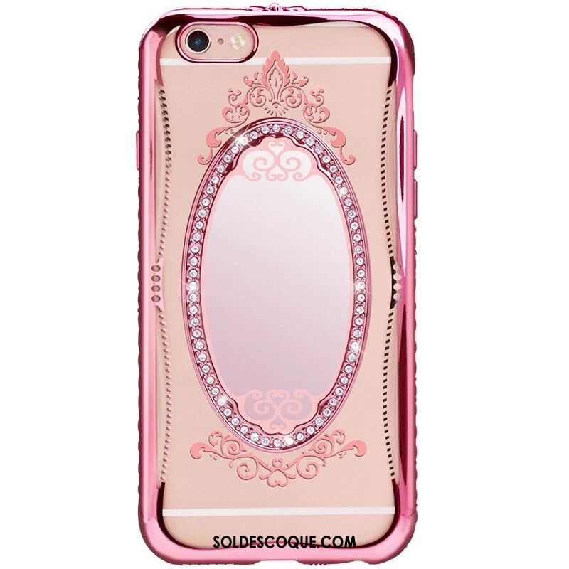 Coque iPhone 7 Silicone Fluide Doux Très Mince Or Rose Miroir Pas Cher