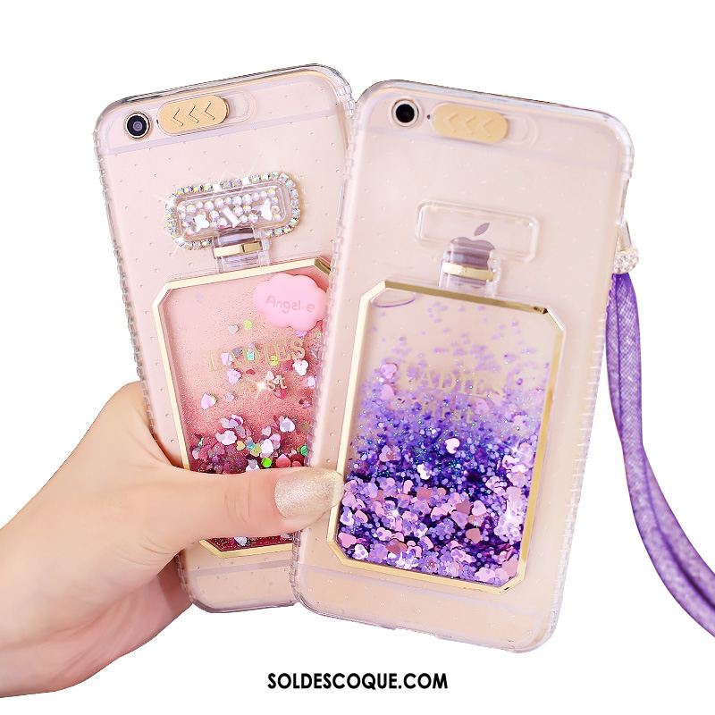 Coque iPhone 7 Tendance Protection Violet Transparent Quicksand Housse Pas Cher