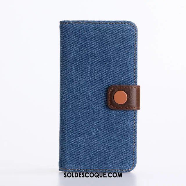 Coque iPhone 8 Plus Bleu Téléphone Portable Étui En Cuir Carte Protection En Vente