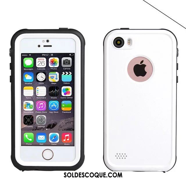 Coque iPhone Se Trois Défenses Téléphone Portable Incassable Blanc Imperméable Pas Cher