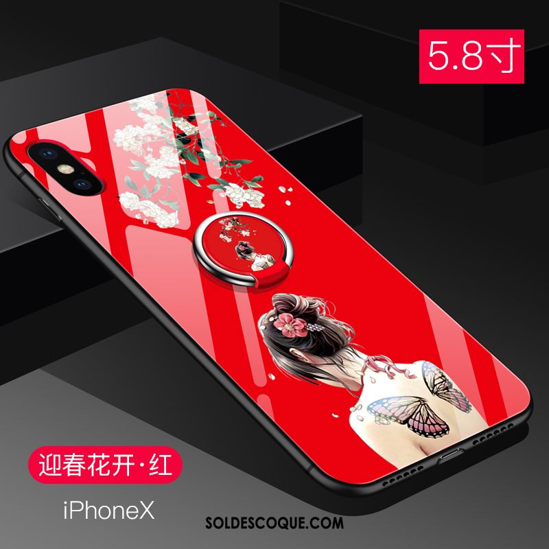 Coque iPhone X Charmant Net Rouge Amoureux Incassable Silicone En Ligne