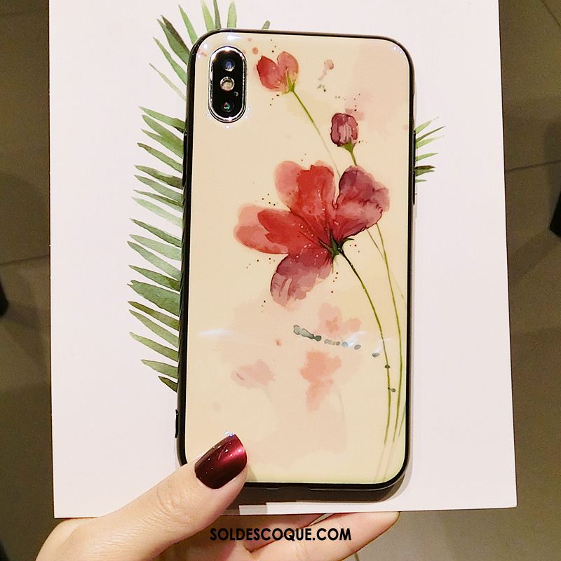 Coque iPhone X Peinture Incassable Fleurs Ornements Suspendus Tout Compris Soldes