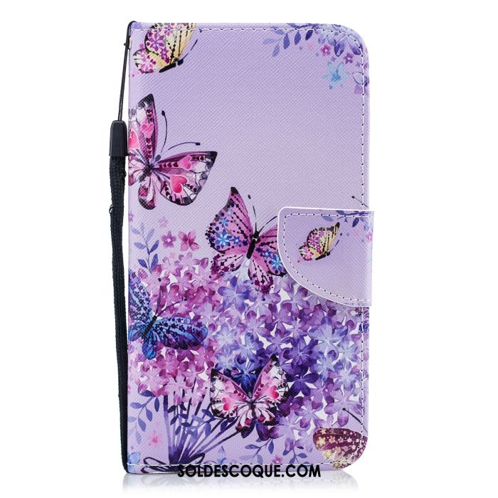Coque iPhone Xr Papillon Téléphone Portable Protection Violet Étui En Cuir France