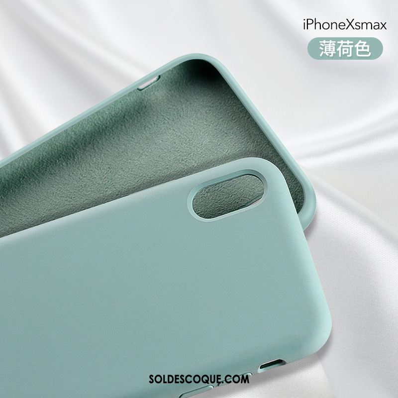 Coque iPhone Xs Max Bleu Créatif Étui Fluide Doux Silicone France