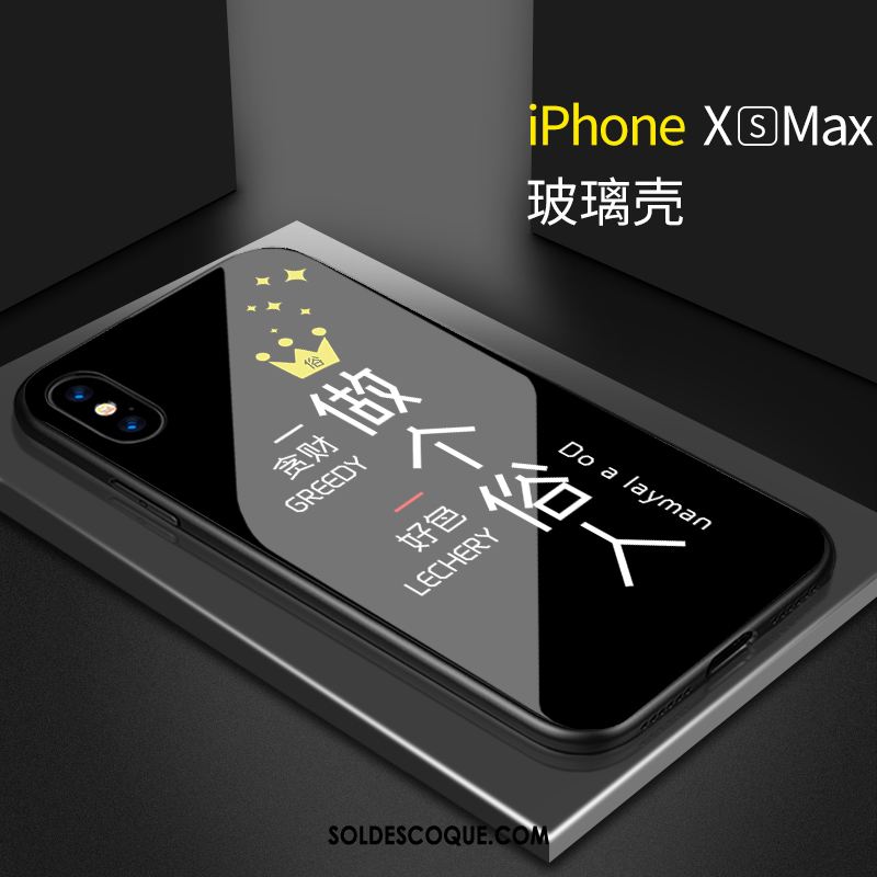 Coque iPhone Xs Max Marque De Tendance Créatif Personnalité Noir Richesse En Vente