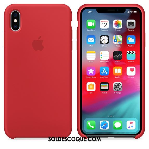Coque iPhone Xs Max Nouveau Incassable Téléphone Portable Net Rouge Silicone En Ligne