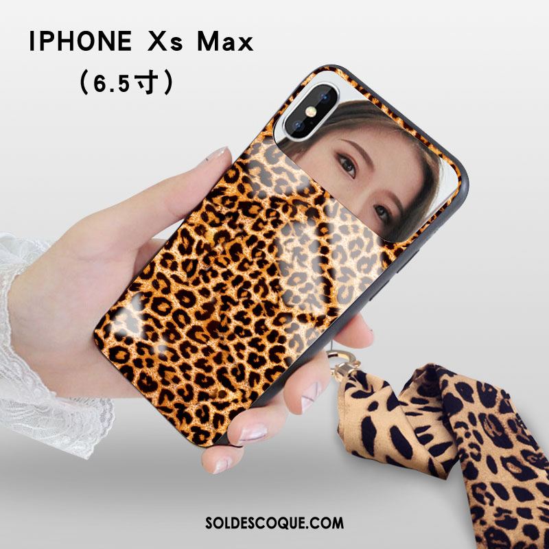 Coque iPhone Xs Max Ornements Suspendus Léopard Petit Téléphone Portable Marque De Tendance Pas Cher
